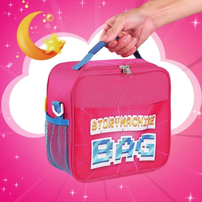 Storage Case for Little Tikes Story Dream Machine Books Starter Set, Toys Storage Holder Travel Case for Many Story Collection, Storytime/Little Golden Book Accessories, Pink, 8.6x8.2x5.5