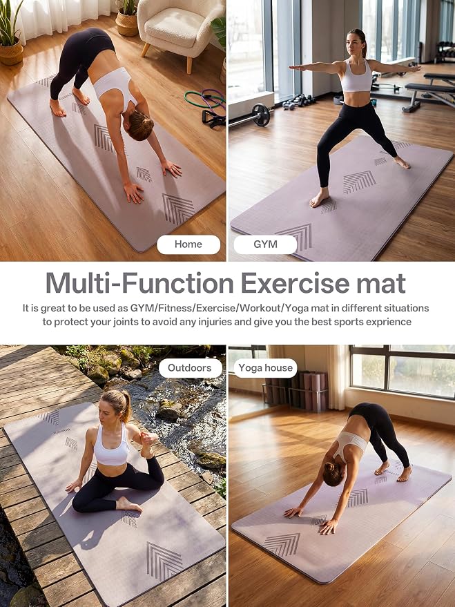 EaseUp Large yoga mat,73’x35.5’x0.4’,extra thick and wide,10mm pilates mat,non-slip exercise mat,workout mats for home gym