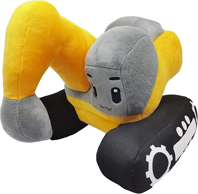 Soft Excavator Stuffed Construction Toy Super Cute Plush Digger Trucks Excellent Gifts for Kids or Birthday Party 11 Inches