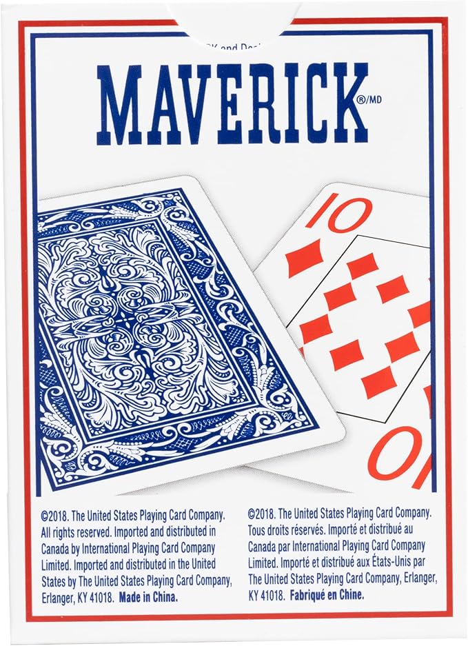 Maverick Jumbo Playing Cards 12 Pack, Large Print, Blue Deck, Bulk Playing Cards for Poker, Card Games, and Group Play