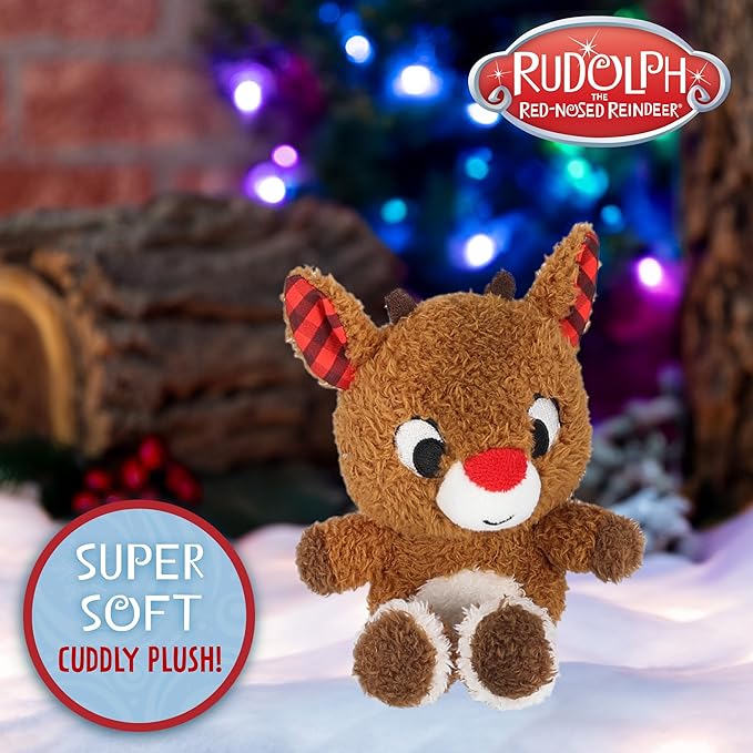 KIDS PREFERRED Rudolph The Red Nose Reindeer Cuteeze Stuffed Animal Plush Toy for Baby and Toddler Boys and Girls - 6 Inches