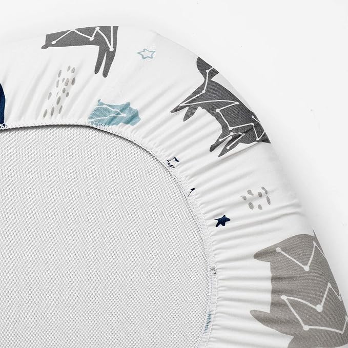 Stretch Fitted Bassinet Sheet Set BROLEX 2 Pack Cradle Sheets for Bassinet Pad/Mattress,Unisex Boys Girls,Ultra Soft,Space Planet