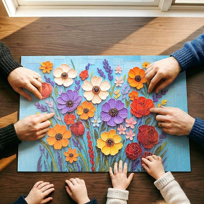 Flower Jigsaw Puzzles for Adults 1000 Pieces, Impossible Puzzle, Nature Plant Puzzle, Spring Floral, Interlock Perfectly No Dust, Home Decor, Gifts for Friend Parents, Rompecabezas (27.5x19.6 in)
