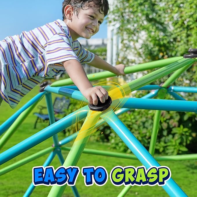 Zupapa10FT Climbing Dome with Hammock, Supports up to 1200lbs Kids Jungle Gym, 10FT Dome Climber with Hammock for Kids 3 to 10 Outdoor Play Equipment