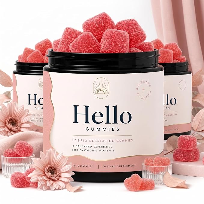 Hello Gummies – Mellow Recreation Gummies – Premium Relaxation Style Gummy Supplement, Daily Mood & Calm Support (blueberry,watermelon,tangerine) (watermelons, 3PCS)