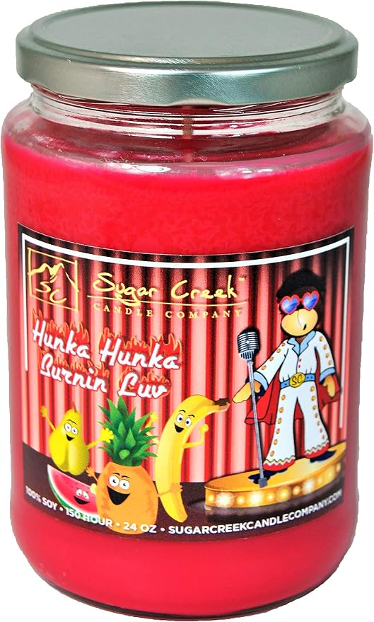 Sugar Creek Candles-Hunka Hunka Burnin Luv (Cinnamon RED HOTS)- 100% Soy Wax Candle. Soy Candles Burn Cleaner ~ Longer ~ Non-Toxic ~ The Original 100% Yinzer Made in USA. Highest Scent Load of 10%!
