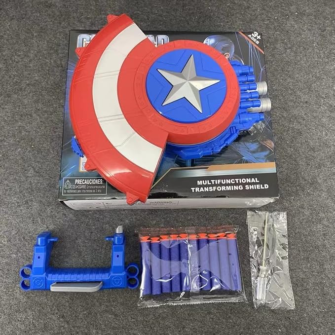 Captain Dart Shooting Shield and 20 Darts Nerf Guns Toy, Kids Boys Toddlers Gun Toys Gift for Easter Basket Age 3-12 Years Old Birthday Holiday Party