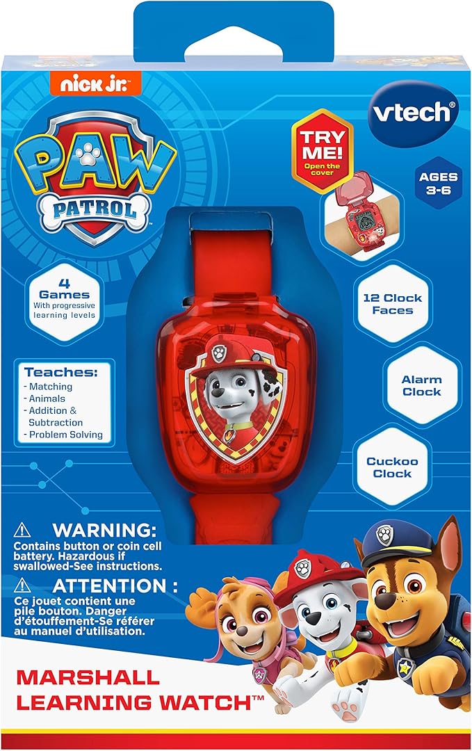VTech PAW Patrol Marshall Learning Watch, Red