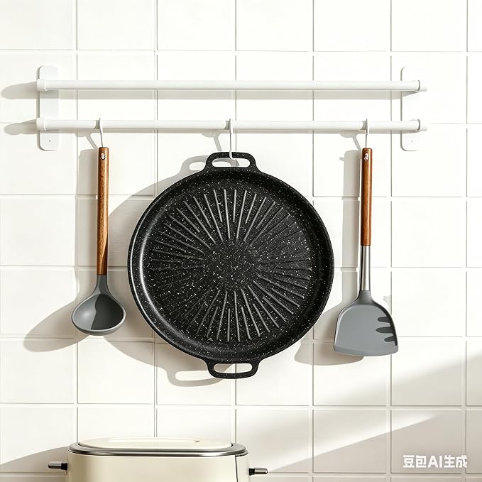Portable Korean BBQ Pan - Non-stick Suitable for indoor and outdoor use (Black)