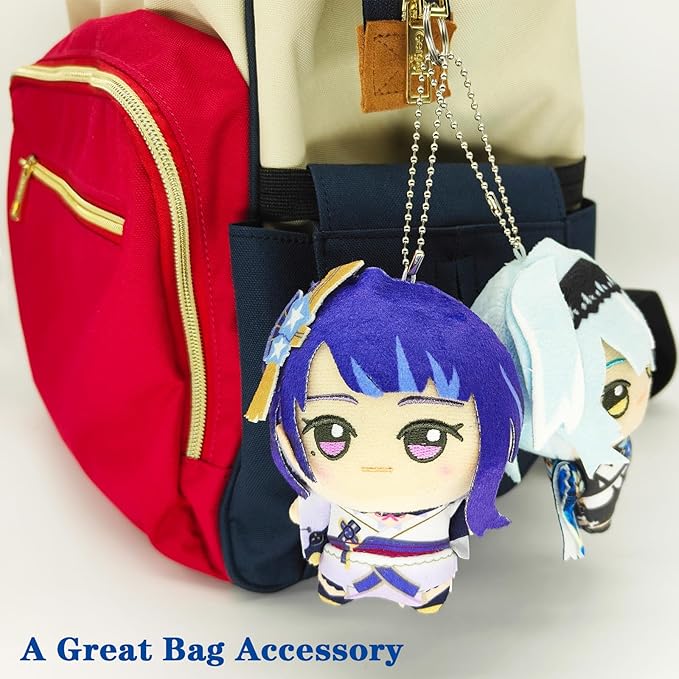 KOOLIYA Small Size Genshin Impact Figure Plush Doll - Zhongli (4 inch), Keychain Anime Figure Soft Stuffed Gift for Game Fans