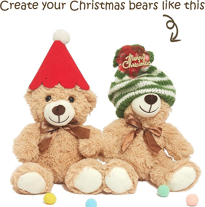 Teddy Bears Bulk 12 Pack Teddy Bear Stuffed Animal Plush Toys Gift for Kid Girlfriend,13.5 Inches Stuffed Bears for Christmas Valentine's Day Birthday Wedding Party, Light & Dark Brown
