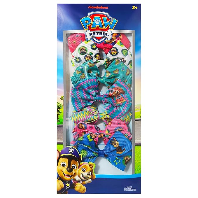 LUV HER Paw Patrol Alligator Hair Clips for Kids – 7-Pack Non-Slip 4-Inch Hair Bows – Girls Hair Accessories with Rescue Pup Prints – Ages 3+ – Non-Toxic Material