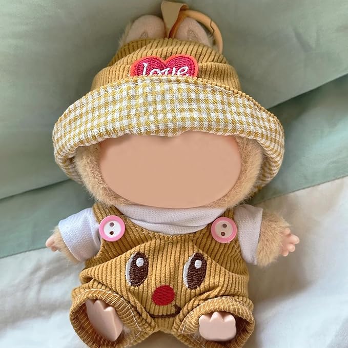 Doll Cloth Set for 17cm Dolls,Stylish Outfit Yellow Bear Designer,Cute Cloth for Dress up Unique Style (Doll Not Included)