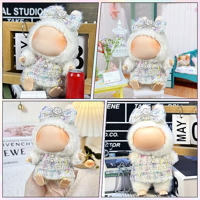 Clothes Fit for 17CM Doll, Fashion Doll Clothes Outfit Set Cute Theme Designer Toys Dress Accessories for Collector Fans Display (Florid White)