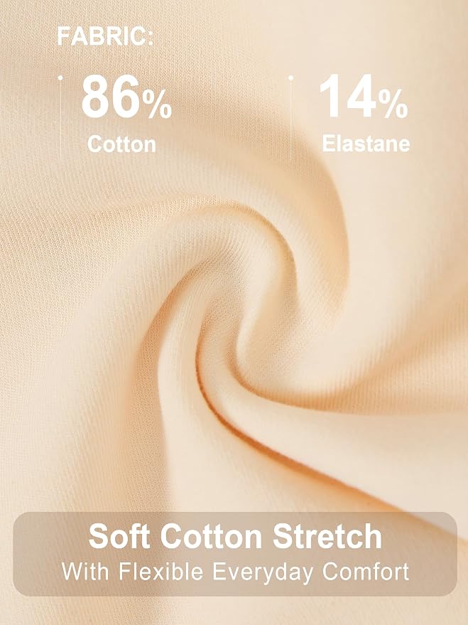 HONENNA Cotton Seamless No Show Thongs for Women, Smooth Front, Invisible Panty Liners Underwear, 1-2 Pack, Workout Panties