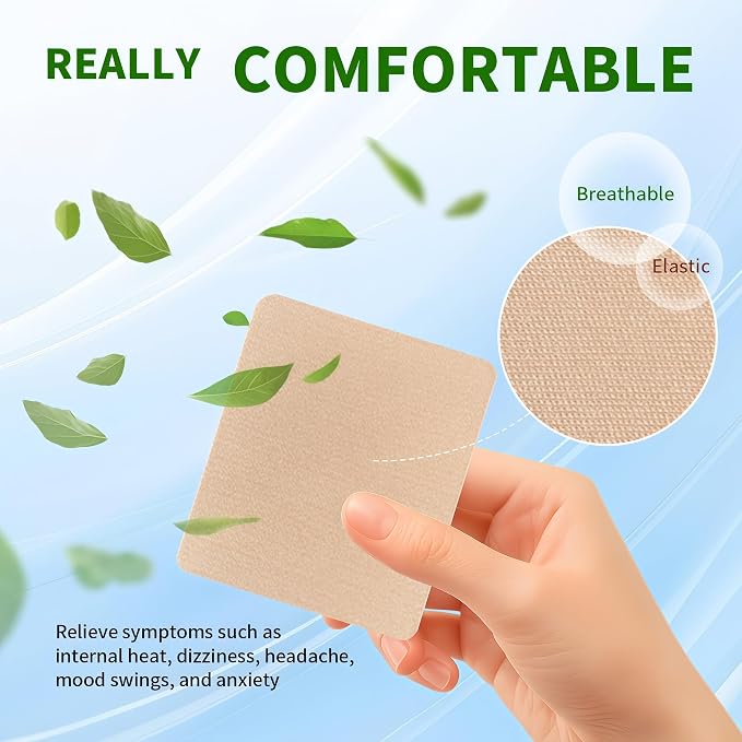 Menopause Relief Patches Therapy Patches Natural Hot Flash Patch for Sleeping Aid & Restful Nights-Relieves Hot Flashes, Dryness, Excessive Sweating-Menopause Support-Estrogen Free(8 Count)