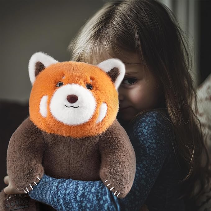 Niuniu Daddy 14" | 3.5 Pound Red Panda Weighted Stuffed Animal, Red Panda Pillowfort Plush Lap Animal Toys for Kids Adults Baby, Plushy Body Pillow for Sleep Hugging Present Birthday Christmas Holiday