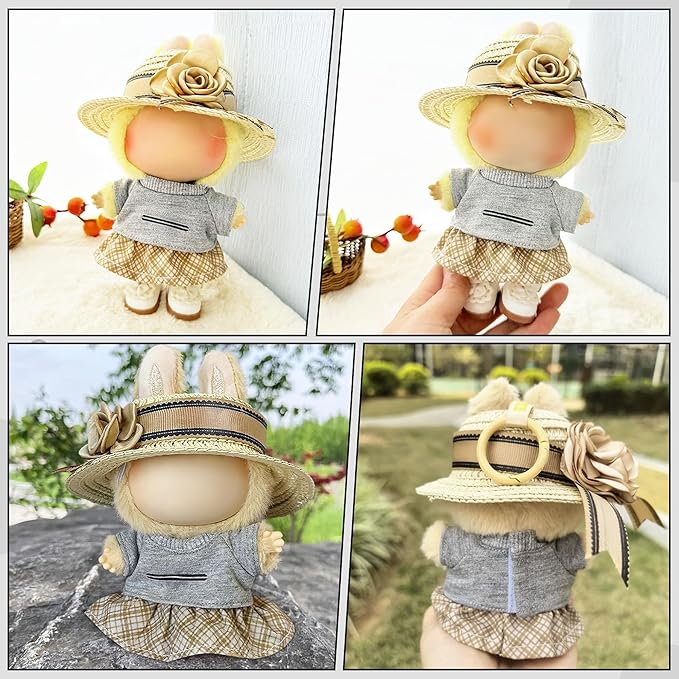 Clothes Fit for 17CM Doll, Fashion Doll Clothes Outfit Set Cute Theme Designer Toys Dress Accessories for Collector Fans Display (G Grey Set)