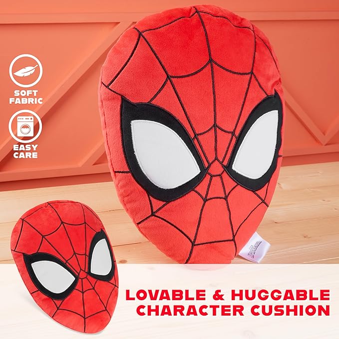 Disney Stitch 3D Plush Cushions for Bed Travel, Cute Cuddle Pillow Stuffed Character Pillow, Bedroom Accessories, Room Decor, Gifts for Kids (Red Spiderman, L13.38 x W9.84)