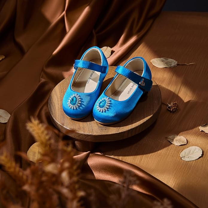 THEE BRON Mary Jane Ballet Flats - Girls' Dress Shoes with Hook & Loop Closure