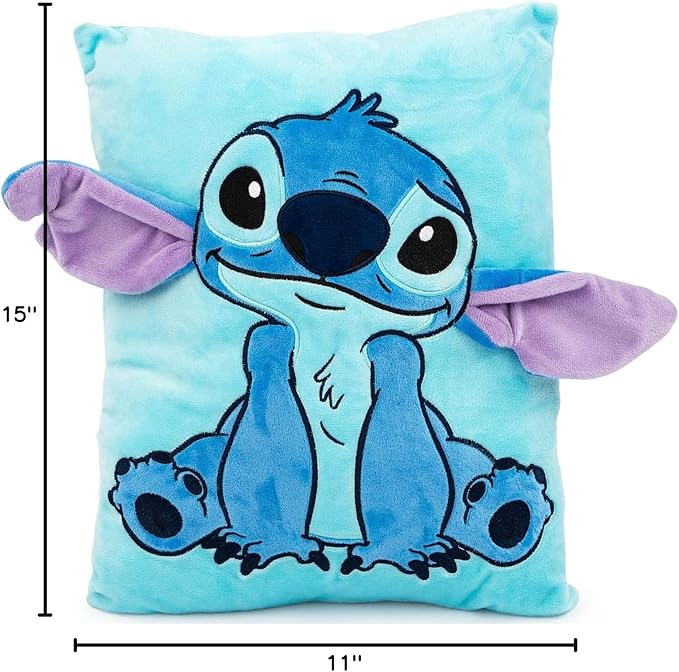 Jay Franco Disney Lilo & Stitch 3D Snuggle Pillow - Super Soft – Measures 15 Inches (Official Disney Product)