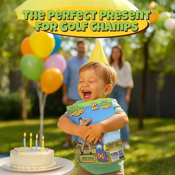Toddler Golf Set - Kids Golf Clubs, Toddler Toys (Includes Original Kid Golfer Cart & Gloves, 7 Balls and 4 Sticks) Sports & Outdoor Play Toys, Outdoor Toys