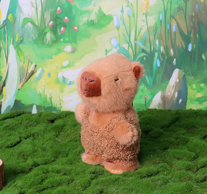 Easfan Talking Capybara Repeats What You Say Walking Singing Stuffed Animal Electric Interactive Plush Toy Funny Animated Toy Mimicking Speaking Birthday for Kids Toddlers,9''