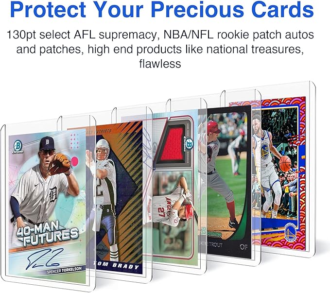 130pt Top Loaders for Cards, 3x4 Real Thick Holder with Protective Film, Toploader Card Protectors Hard Plastic, 10-Count