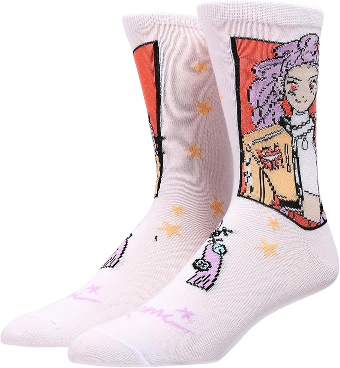Bioworld KPop Demon Hunters Hunter/X & Derpy 5-Pair Pack Casual Crew Socks