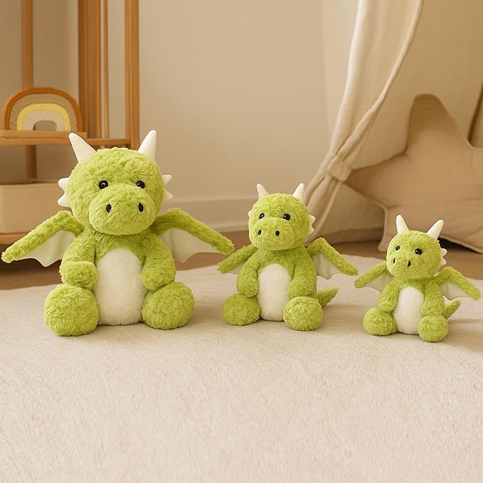 Soft Dinosaur Stuffed Plush Pillow, Adorable Green Dragon Plush Toy and Birthday Presents for Kids, Adults and Collectors(Green/11.8in)