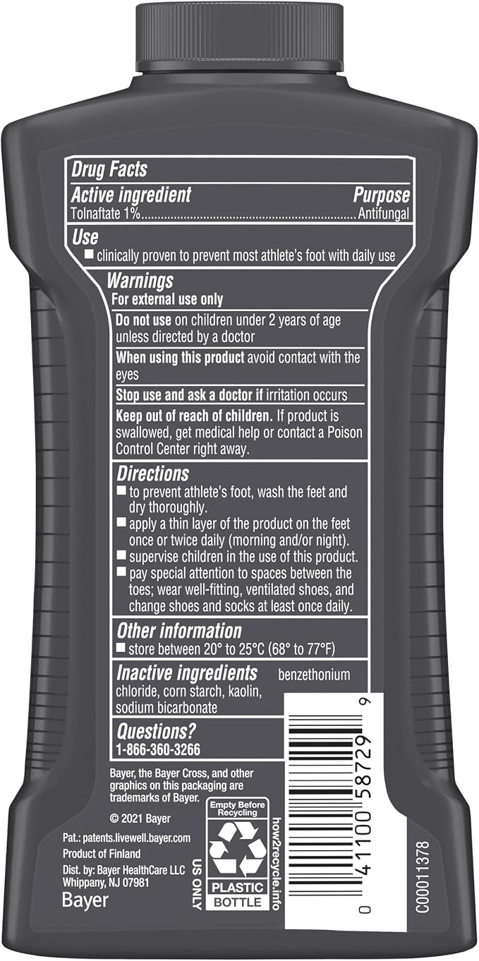 Lotrimin AF Athlete's Foot Daily Prevention Medicated Foot Powder, Tolnaftate Antifungal, Clinically Proven Prevention of Most Athlete's Foot, 3 Ounce (90 Grams) Bottle (Pack of 3)