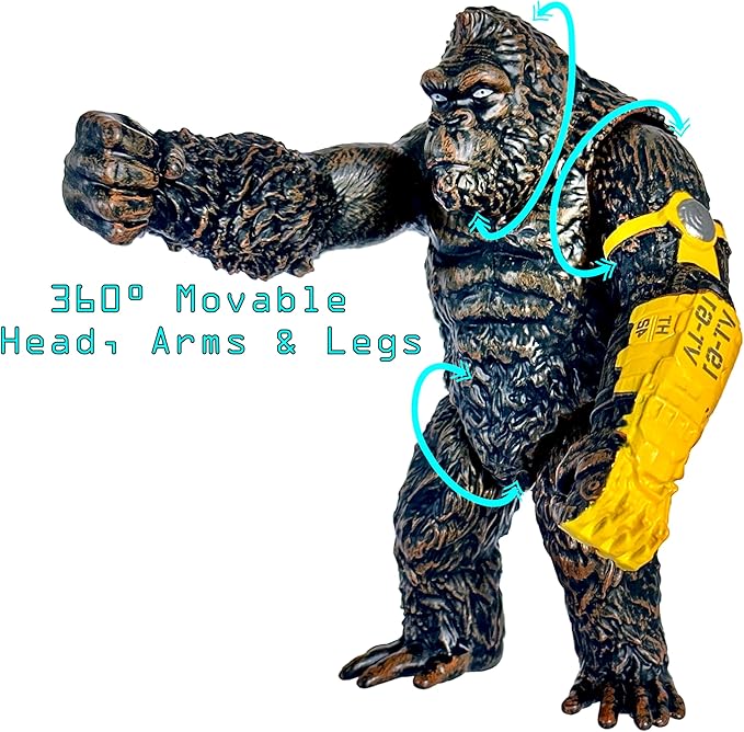 TwCare King Kong: The New Empire, Dinosaur Dragon Attack Action Figure 7” Fight Mode Gorilla Ape Solid Wild Movie Series, Travel Bag