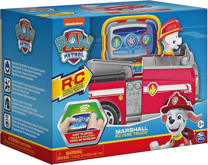 Paw Patrol, Marshall Remote Control Fire Truck with 2-Way Steering, for Kids Aged 3 and Up