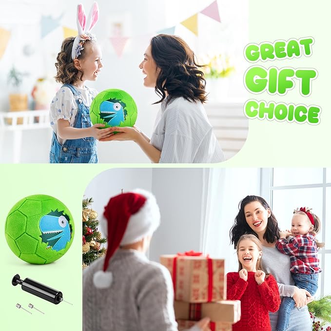 PlayZap Toddler Soccer Ball with Plush Cover, BPA Free - Size 3 Soccer Ball Soft Touch with Pump for Babies, Toddlers & Kids Ages 1-3 3-5 5-8 - Indoor Outdoor Toys Gift for Boys Girls' Birthday