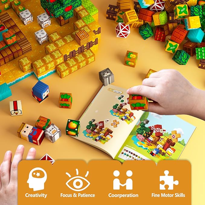 idoot 100PCS Magnetic Blocks Kids Building Toys for Boys Girls 3+, Build MagWonder with Magnet Construction Toys, STEM Sensory Gift for Birthday (0.8 inch)