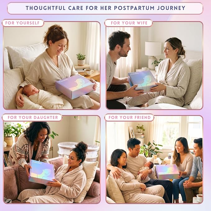Postpartum Essentials Box - Gift for Expecting Moms - Care Package with Essential New Mommy Items & Pregnancy Must-Haves - Perfect for Celebrating Motherhood & Welcoming New Life