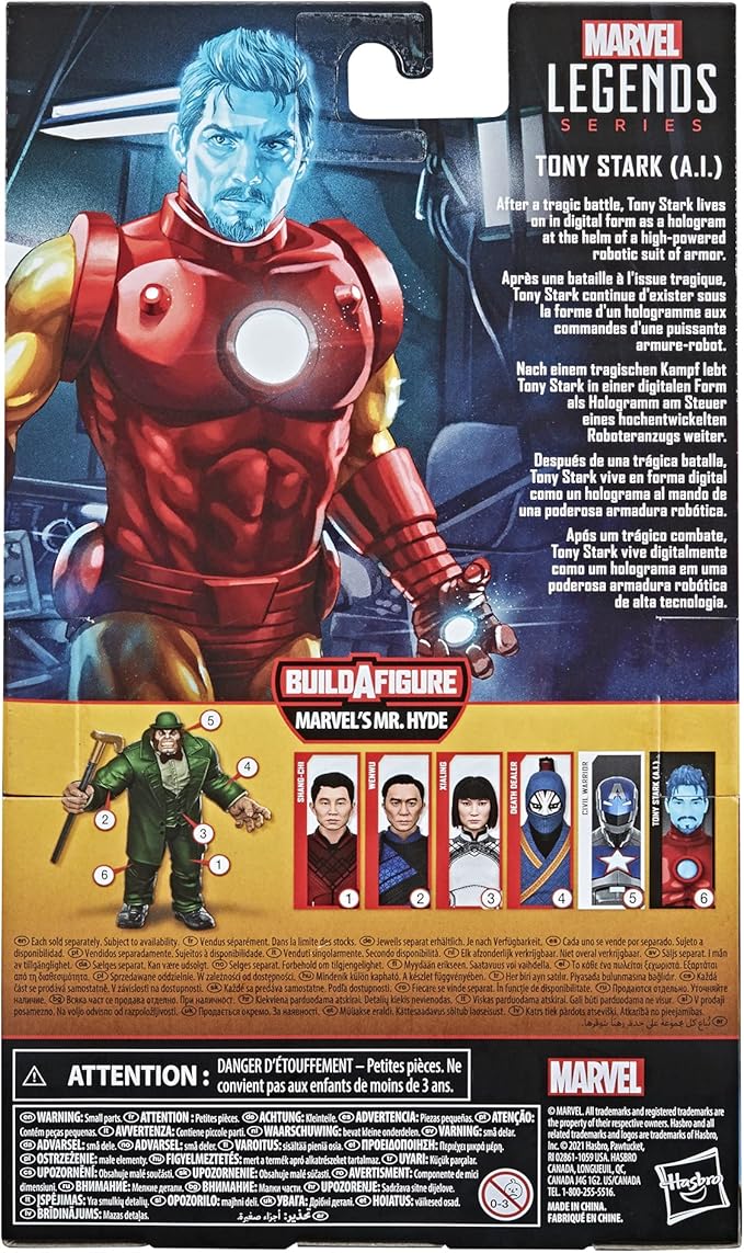 Hasbro Marvel Legends Series 6-inch Collectible Tony Stark (A.I.) Action Figure Toy for Age 4 and Up