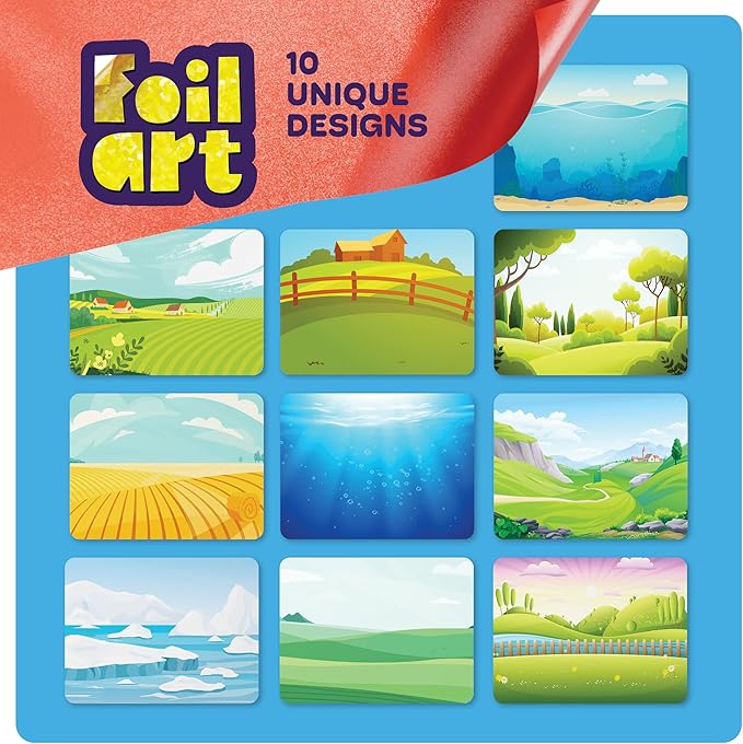 Dan&Darci Foil Art Kit for Kids - Arts and Crafts for Kid Ages 4-8, 4-6, 5-7, 5-8, 6-8 - 5 Year Old Girl Gifts - Fun Kits Projects Activities - Girls Birthday Gift - Craft Age 4 5 6 7 8 Years