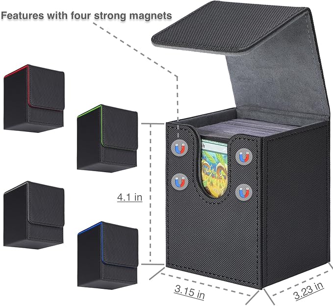Deck Cases Bundle Hold Up to 5000 Trading Cards, Storage Boxes Set Included 4-Row Case, 4 Small Deck Cases, Game Mat and Foam Divders, Compatible with MTG, Commander, PTCG, Magic Cards