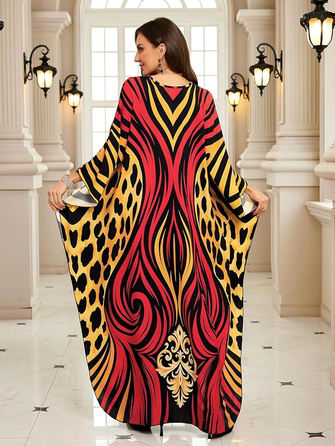 Mumu Dresses for Women Plus Size, Bohemian Kaftan Beach Cover Up Long Maxi Nightgown Soft Loungewear