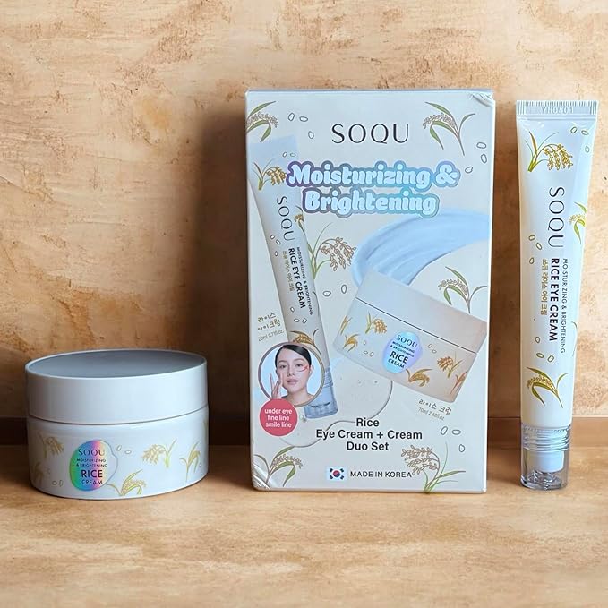 Moisturizing and Brightening Rice Eye Cream and Cream Duo