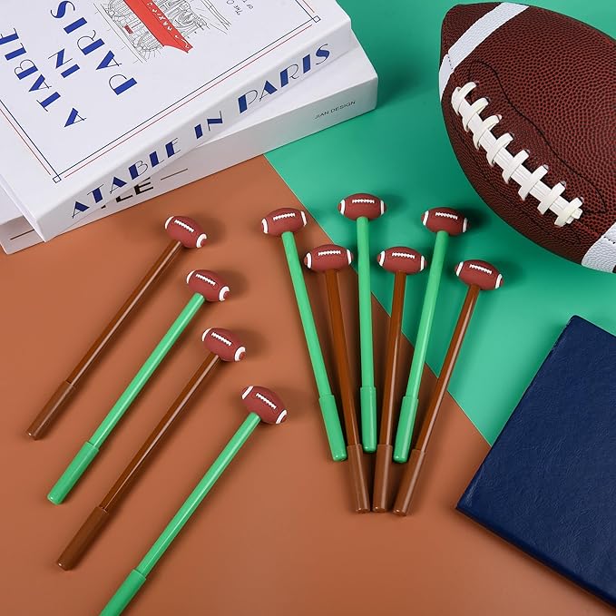 LiYiQ 50 Pcs Football Cartoon Cute Fun Pens Kawaii FootballShape Gel Black Ink Pen Cute Football Pens for Office Home Present
