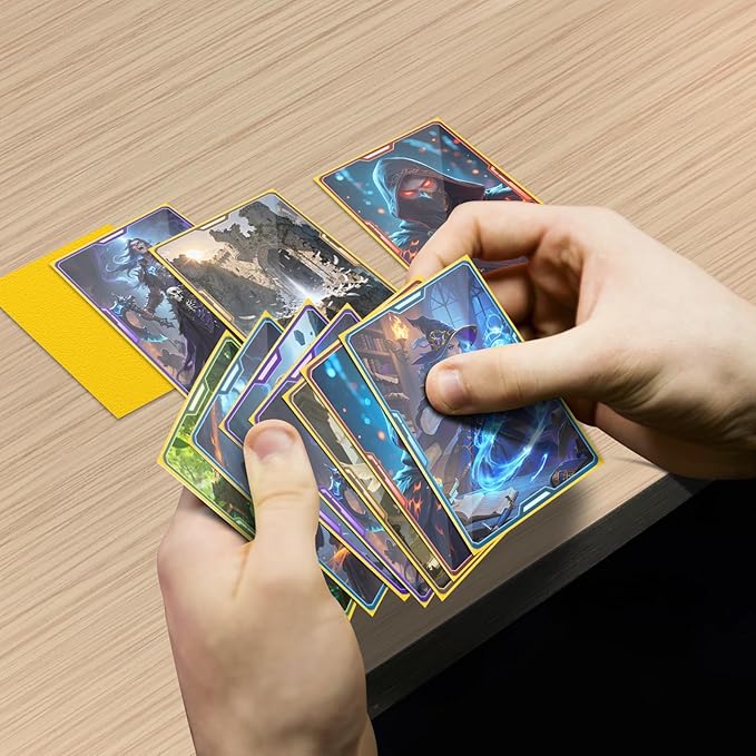 Trading Card Sleeves Perfect Fit TCG Matte Sleeves, Soft Sports Card Protector for Photocard Easy to Shuffle and Stack While Playing Card Game, Standard TCG Card Sleeves (Yellow, 300)