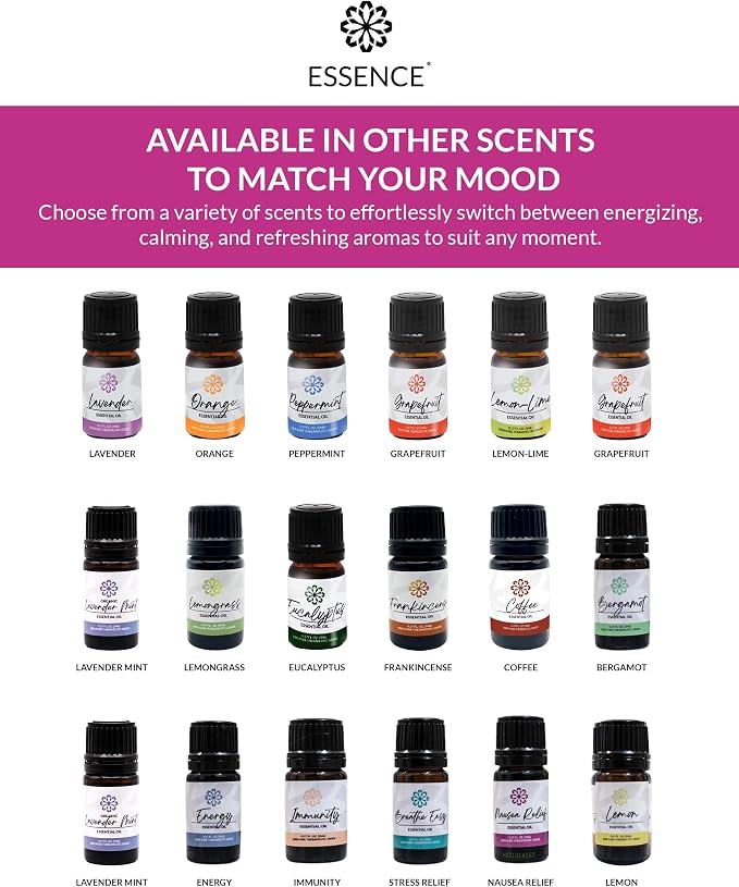 Essence Pearl Travel Case | Nausea Relief Essential Oil | Aromatherapy Nasal Diffuser & Essential Oil Carrying Case | Peppermint & Ginger Blend | Travel-Friendly Kit | White Pod