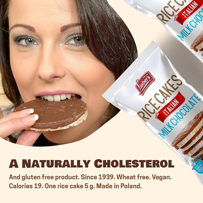 LIEBERS Milk Chocolate Rice Cakes, Kosher Certified Dairy, Gluten Free Snack (pack of 8) (Milk Chocolate)… | Kosher Certified Dairy.