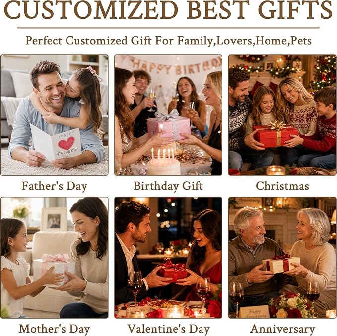 Fathers Day Birthday Gift for Dad Custom Blanket with 6 Photo & Text, Personalized Blankets with Picture to My Dad, HD Printing Customized Flannel Throw Blanket Gifts for Best Daddy Grandpa Ever