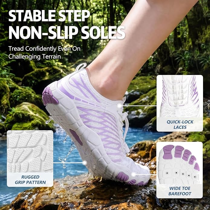 ELETON Barefoot Shoes Women Men Footwear, Wide Toe Box Hiking Zero Drop Non-Slip Quick-Dry River Boat Pool Beach Water Shoes, Lightweight Swimming Running Walking Sneakers Unisex