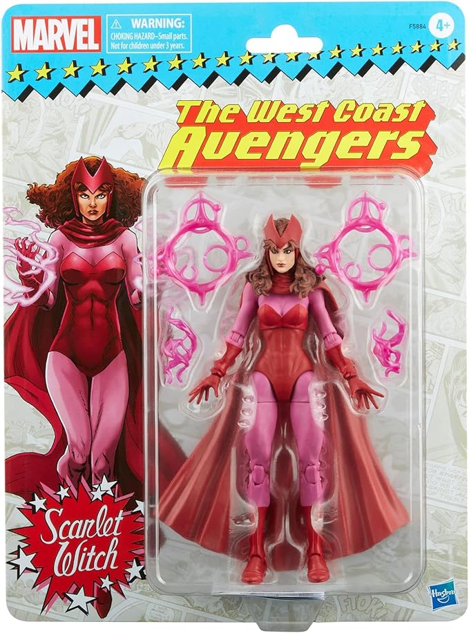 Marvel Legends Series Scarlet Witch 6-inch Retro Packaging Action Figure Toy, 4 Accessories