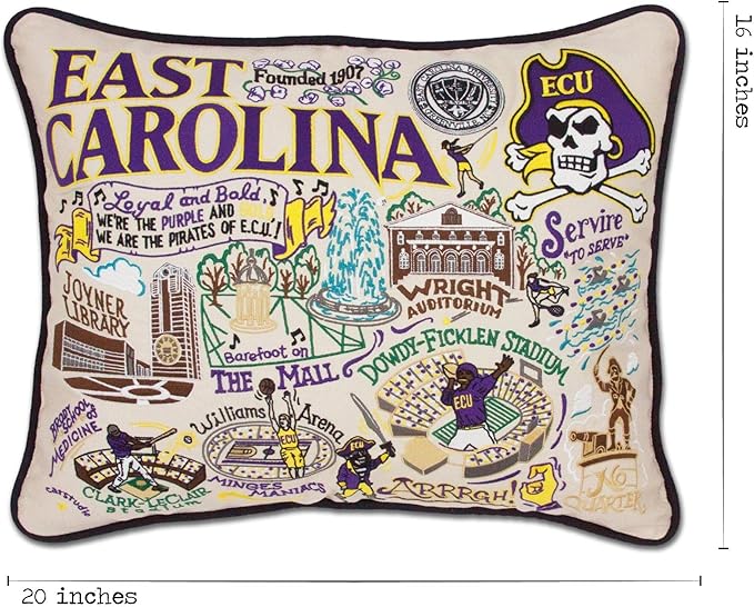 Catstudio East Carolina University Collegiate Embroidered Decorative Throw Pillow