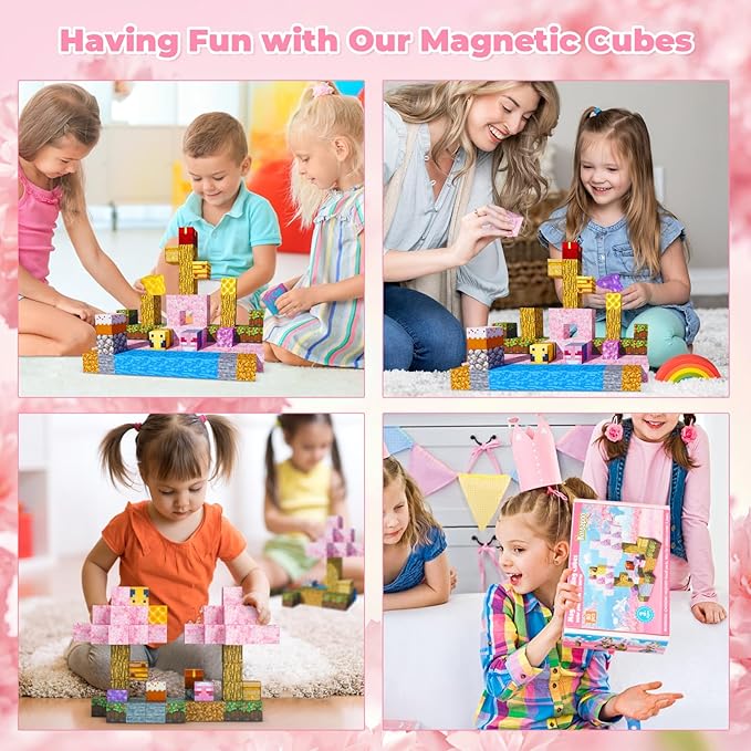 80pcs Magnetic Building Blocks Tiles for Kids Ages 4-8-12,Magnetic Building Tiles Blocks Constructions Toys Birthday Gifts for Kids Boys Girls Ages 8-12